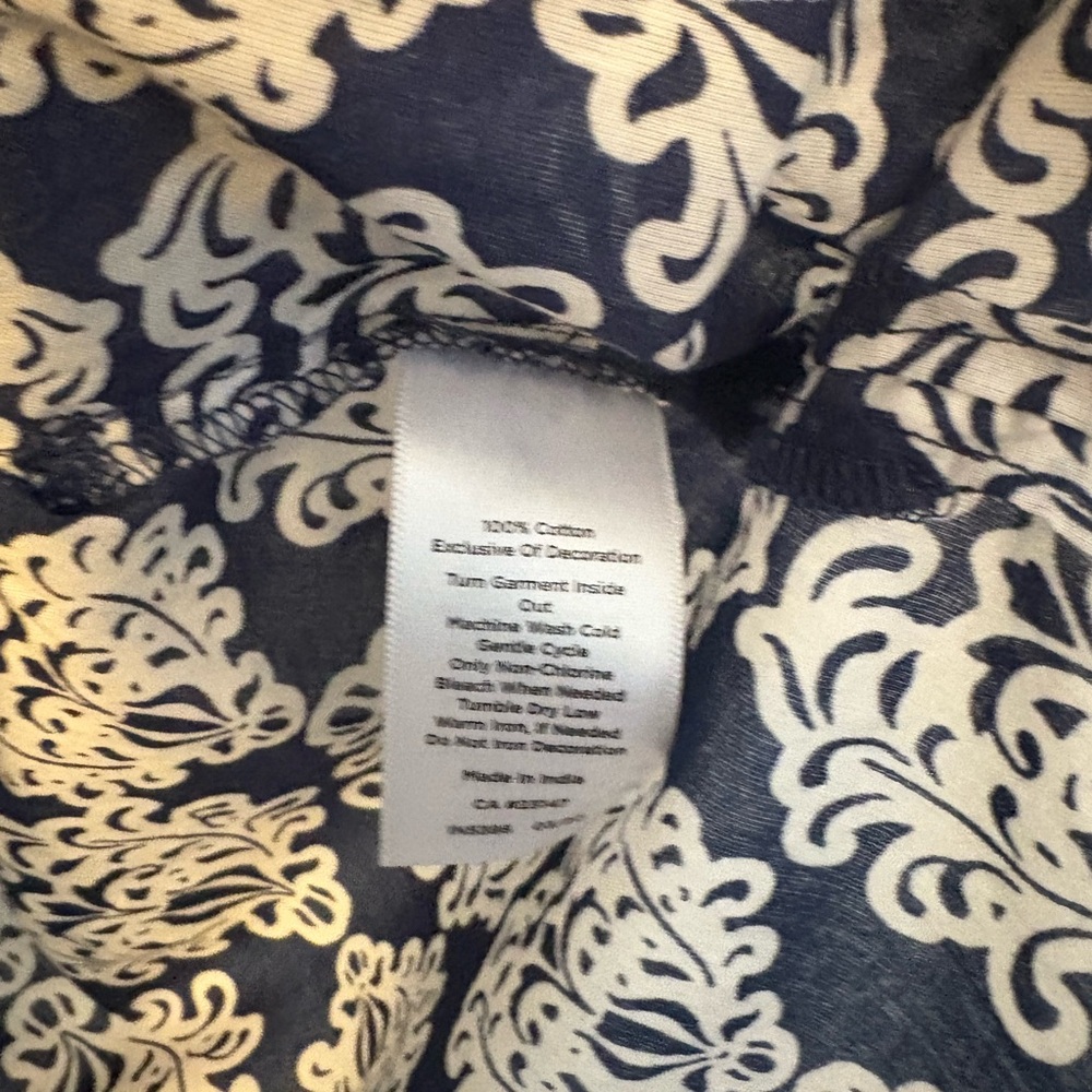 Talbots Elegant Blue and White Lace Tunic - Picture 5 of 6